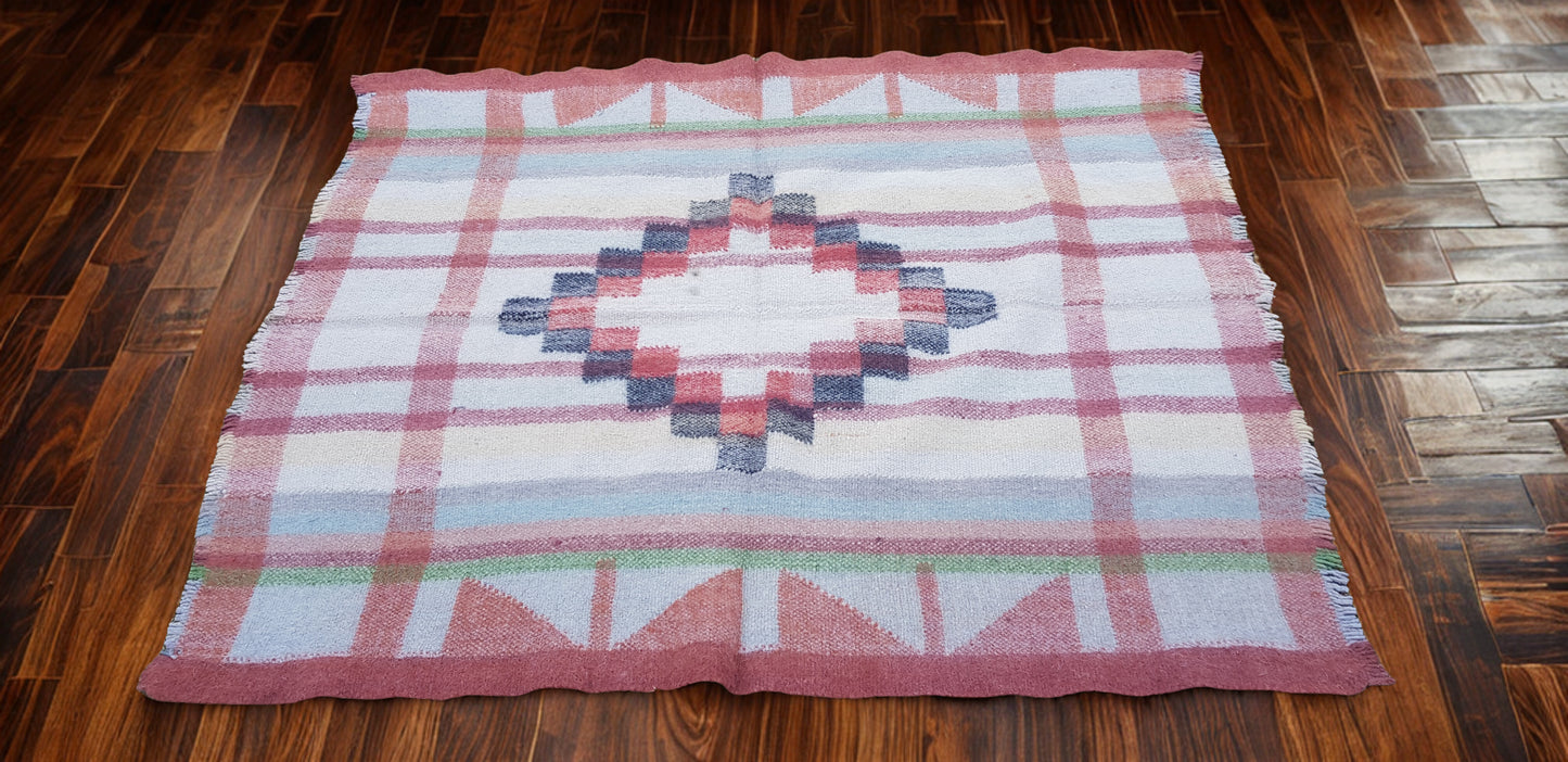 Boiled Wool 'Radhi' Rug, Large Red