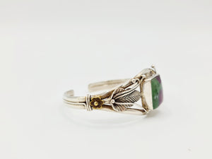 Handmade 925 Sterling Silver Ruby Zoisite Cuff/Bracelet; ''Dhairya''
