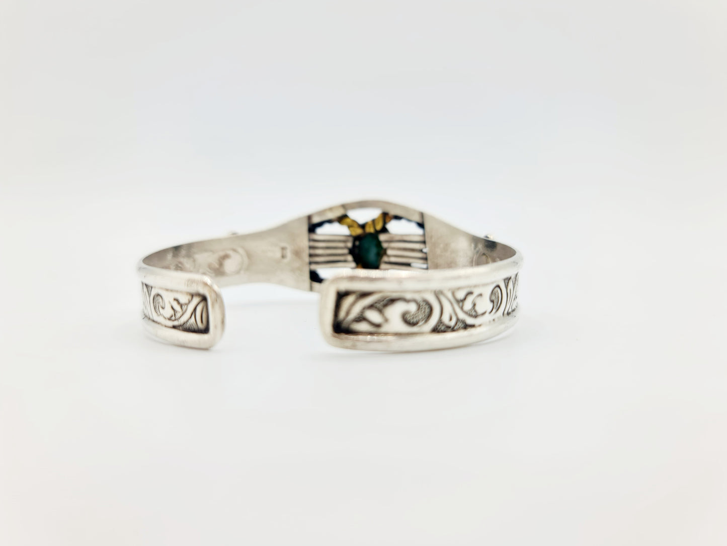 Handmade 925 Sterling Silver Turquoise Cuff/Bracelet; ''Samudra''