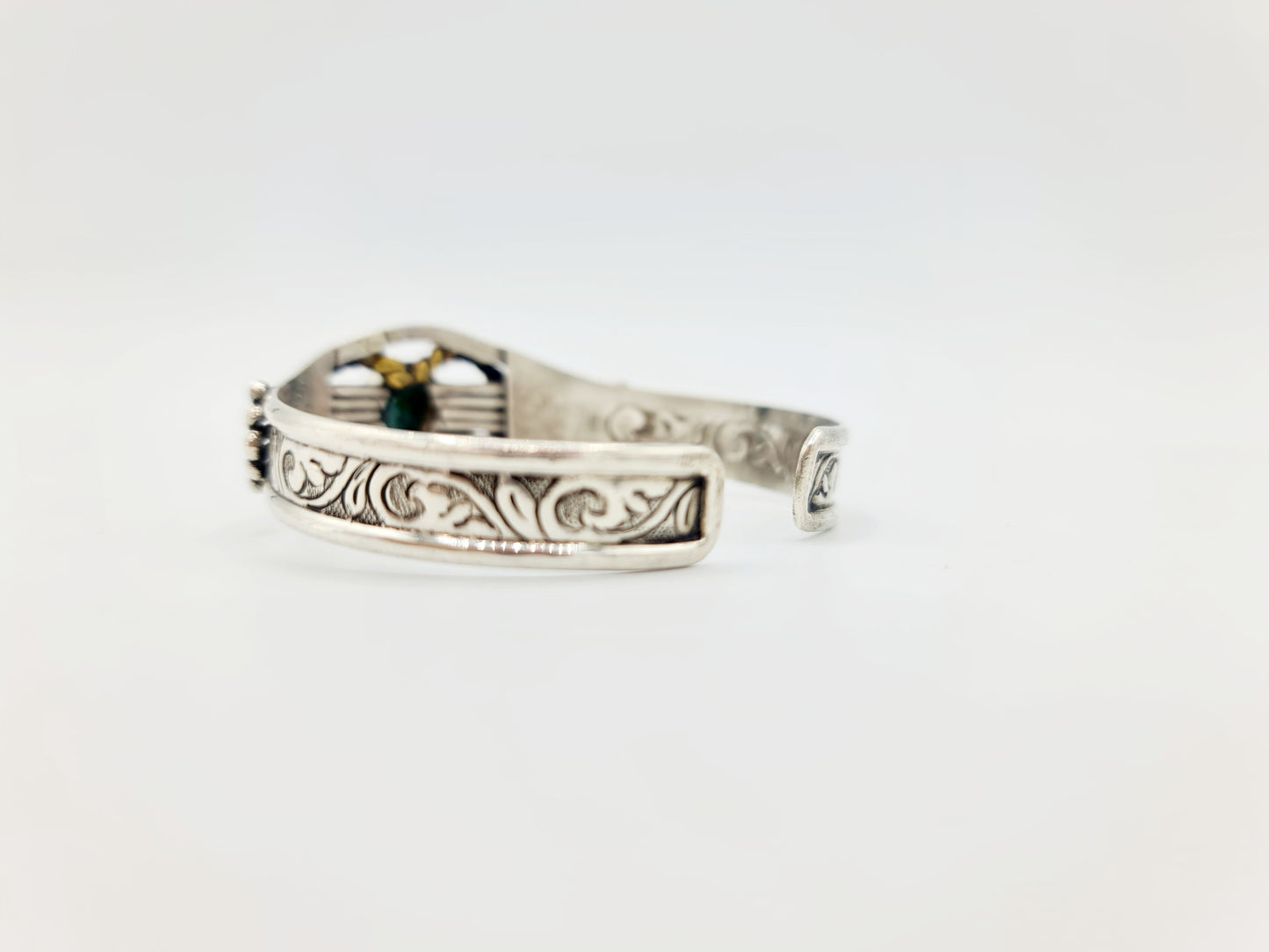 Handmade 925 Sterling Silver Turquoise Cuff/Bracelet; ''Samudra''
