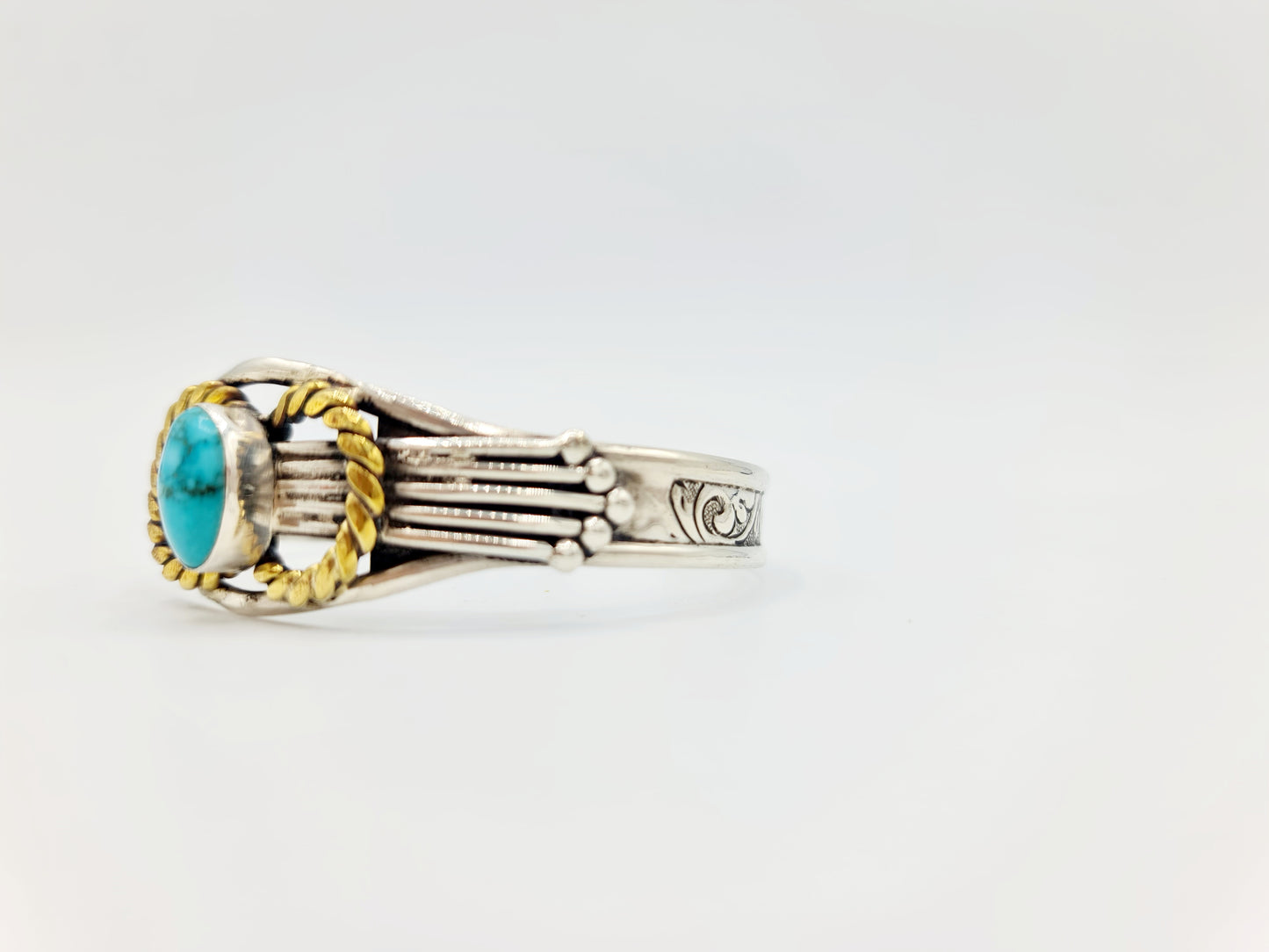 Handmade 925 Sterling Silver Turquoise Cuff/Bracelet; ''Samudra''