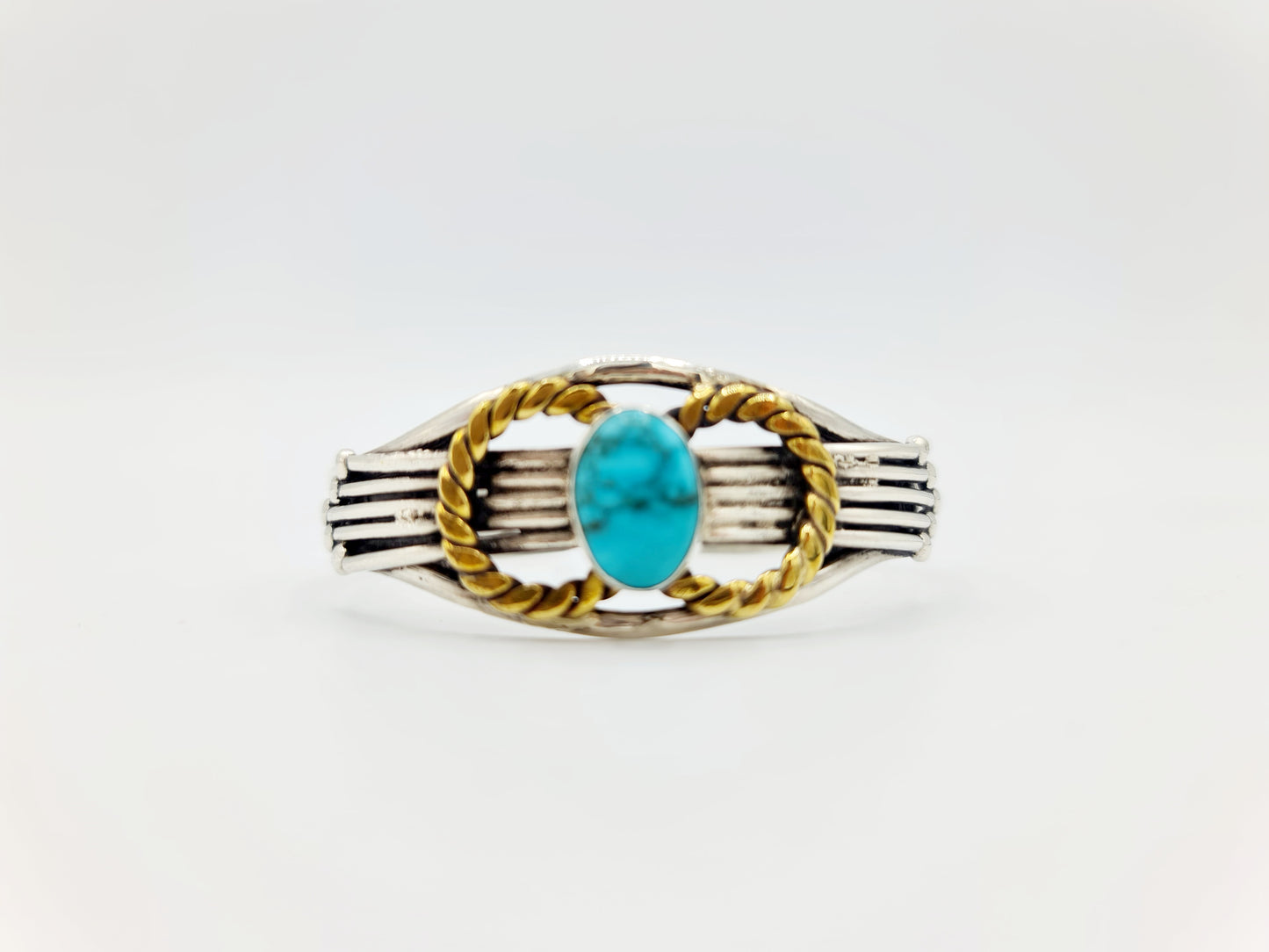 Handmade 925 Sterling Silver Turquoise Cuff/Bracelet; ''Samudra''