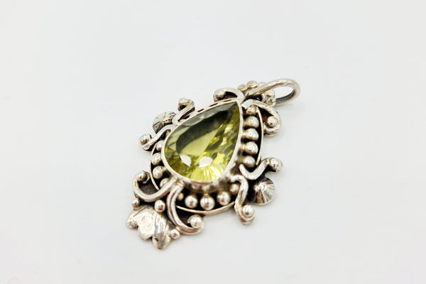 Handmade 925 Sterling Silver Lemon Topaz Pendant