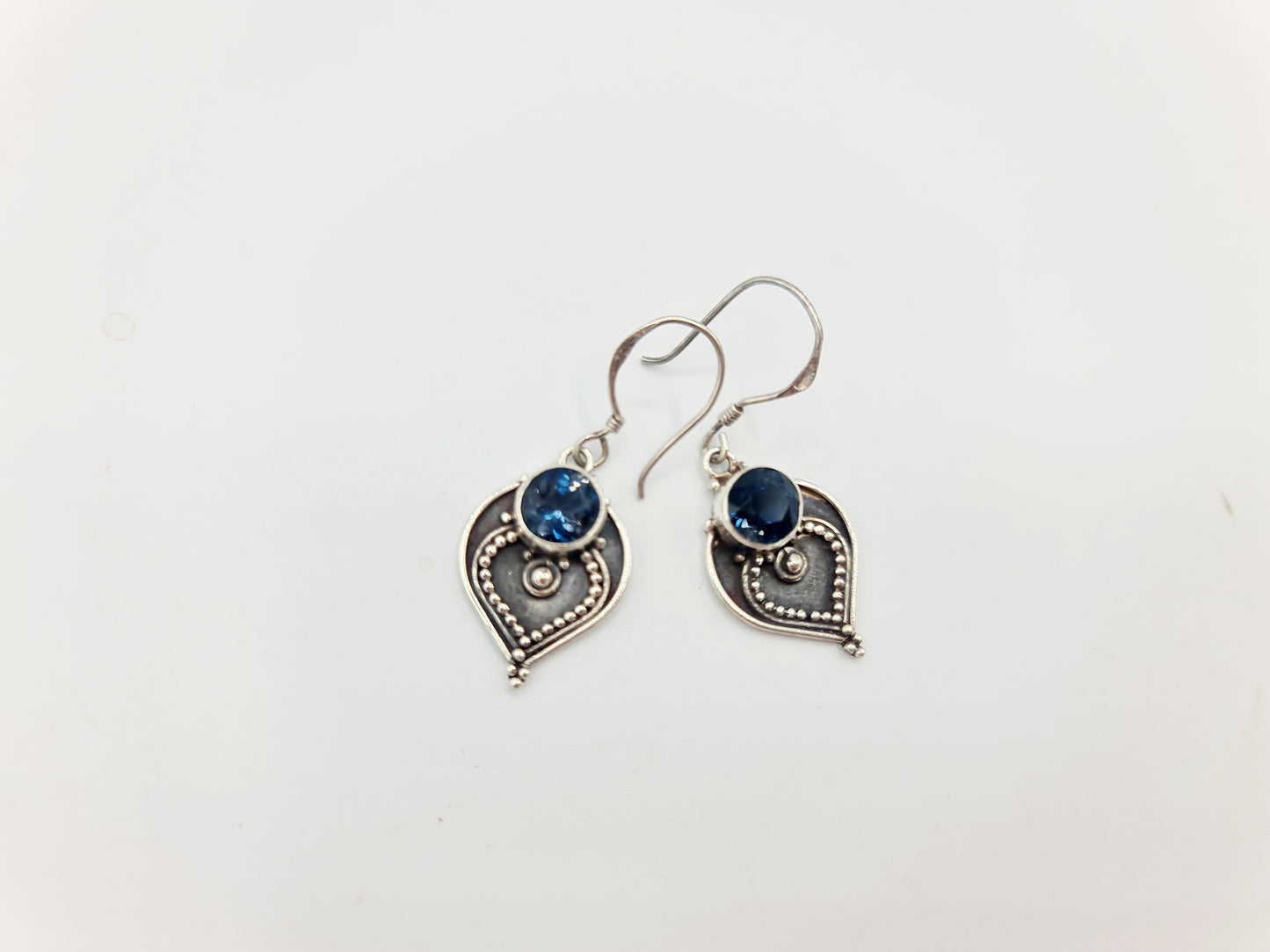 Handmade 925 Sterling Silver London Blue Topaz Earrings