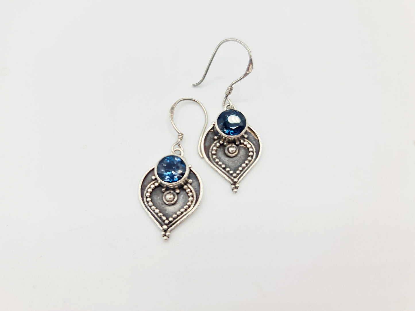 Handmade 925 Sterling Silver London Blue Topaz Earrings