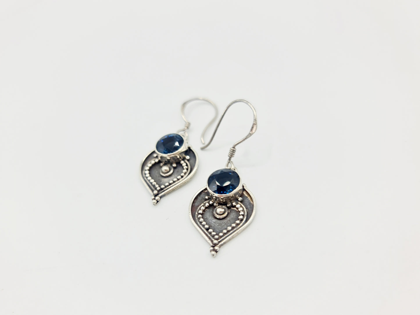 Handmade 925 Sterling Silver London Blue Topaz Earrings