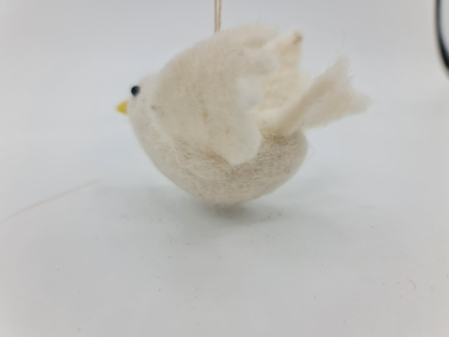 Dovie the Dove, Needle felted with Hanging Thread.