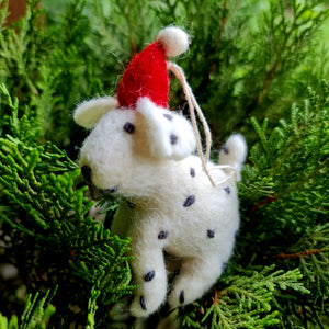 Spotty the dog, Needle felted with Hanging Thread.