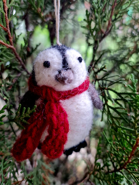 Penny the Penguin, Needle felted with Hanging Thread.