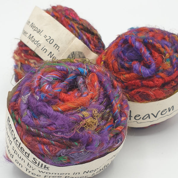 Handspun Recycled Sari Silk Yarn