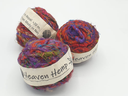 Handspun Recycled Sari Silk Yarn - pack of three