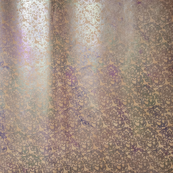 Lokta Paper Bundle - 6 Large Sheets 75 x50cm - Metallic Vines Silk Screen Print Collection