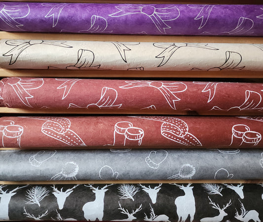 Lokta bundle in Winter Gift Wrap Collection: Six large sheets.