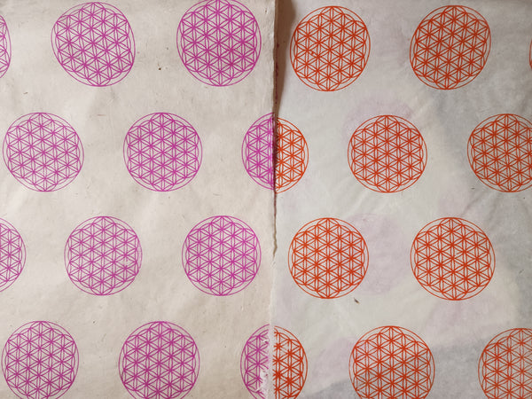 Vintage Lokta Paper Bundle - 8 Large Sheets 75 x50cm -  On Natural Lokta Silk Screen Collection