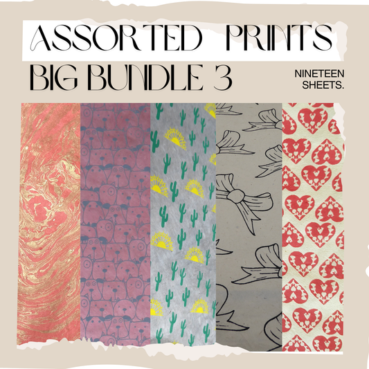 Lokta Paper -  Assorted Bundle (3) - 19 Large Sheets