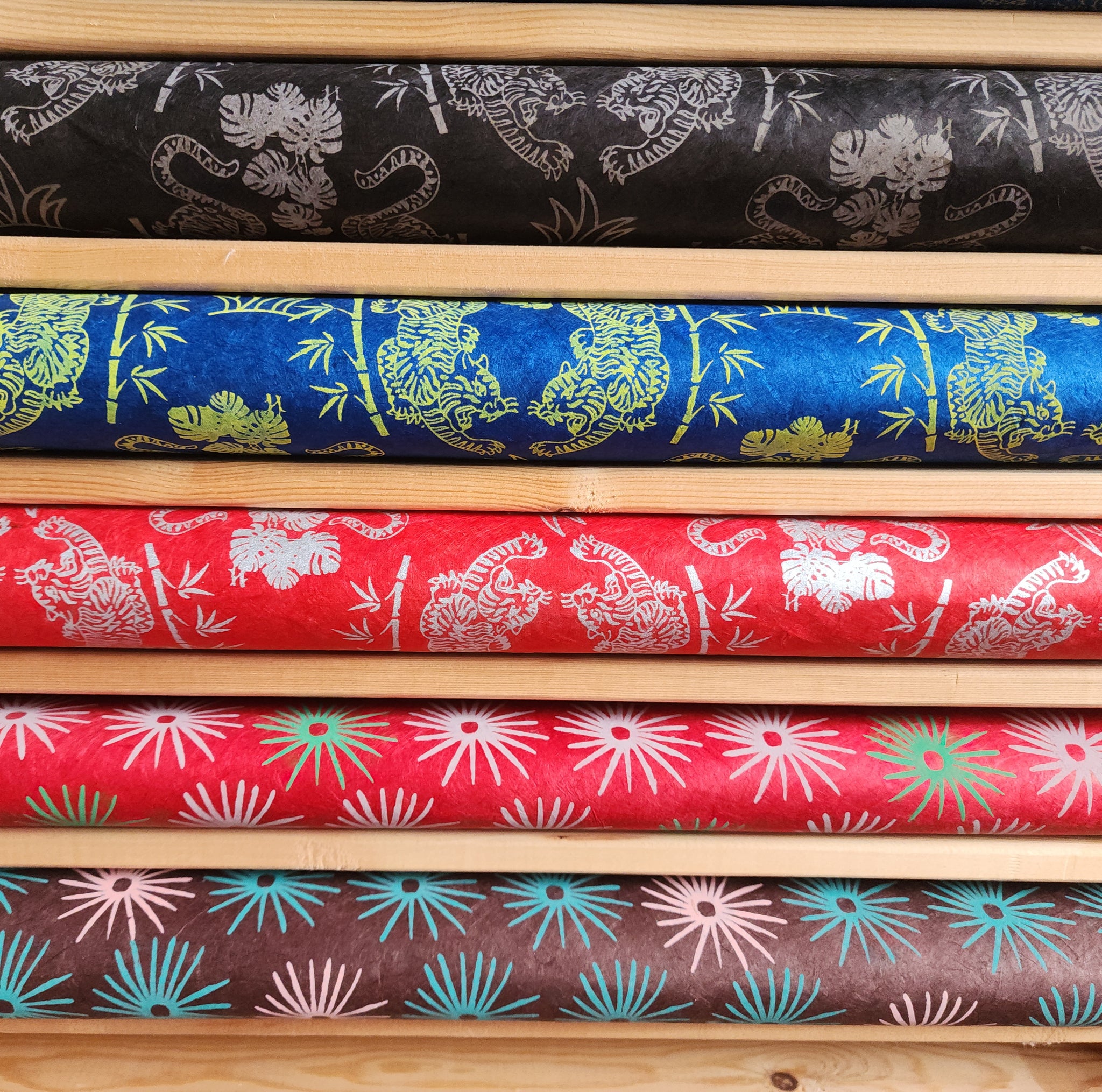 Vintage Lokta Paper Bundle - 5 Large Sheets 75 x50cm - Vintage Play Silk Screen Print Collection