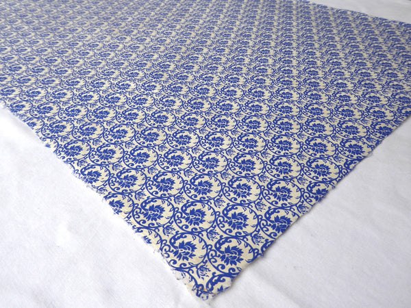 Navy Blue Flower Print on Lokta Paper, Tree Free & Sustainable