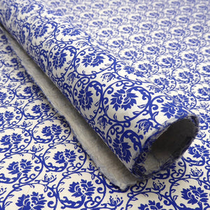 Navy Blue Flower Print on Lokta Paper, Tree Free & Sustainable