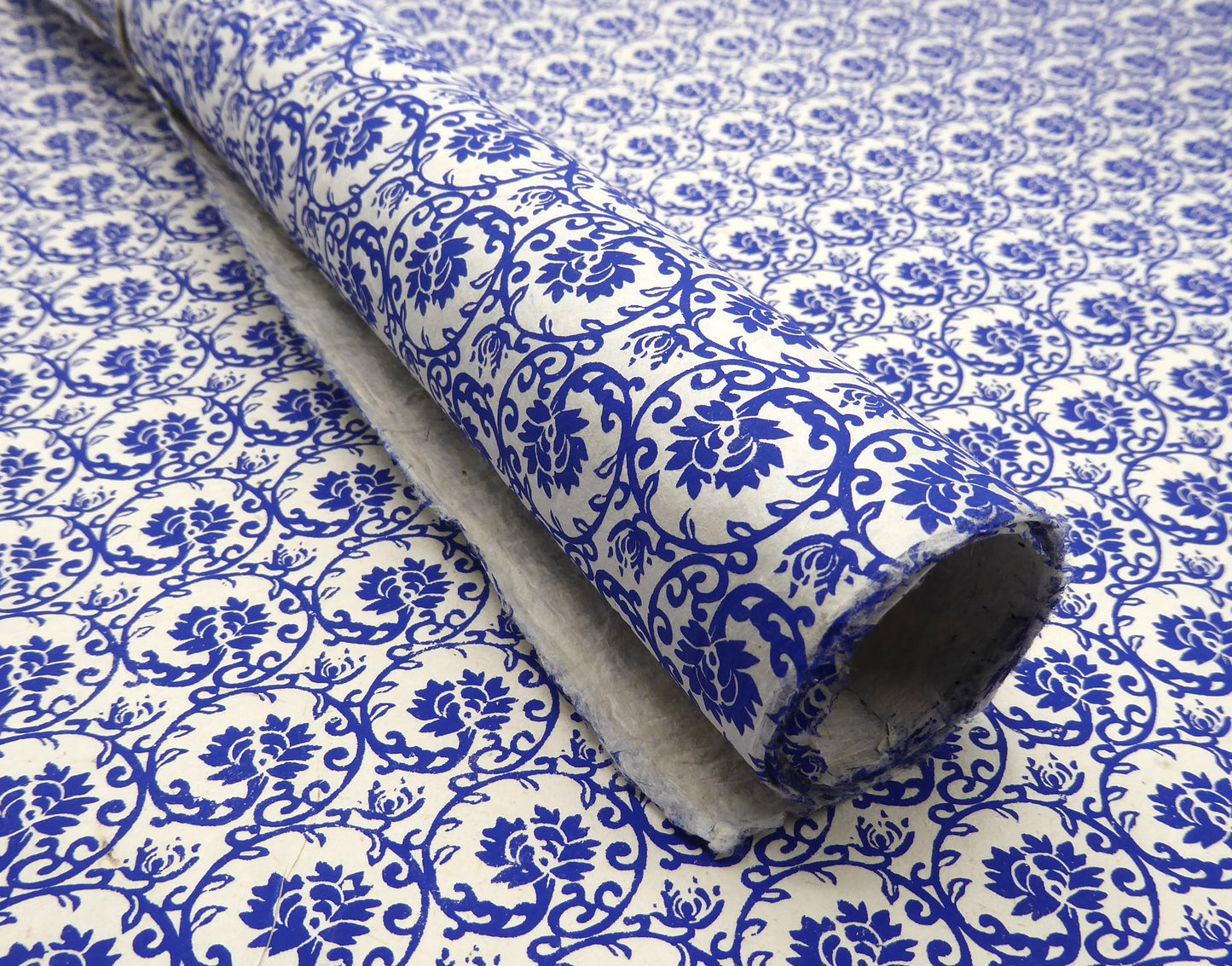 Lokta Paper Bundle - 7 Large Sheets 75 x50cm - Blue and Brown Silk Screen Print Collection