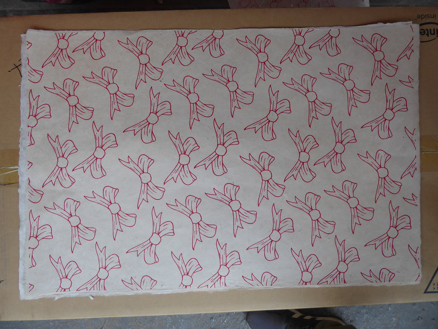 Lokta bundle in Red Xmas Gift Wrap - Three Large Sheets