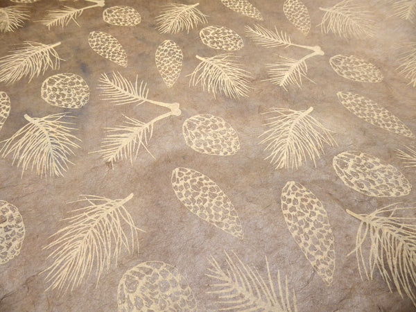 Pine Cones Design Lokta Paper Handmade in the Himalayas