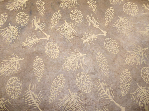 Pine Cones Design Lokta Paper Handmade in the Himalayas