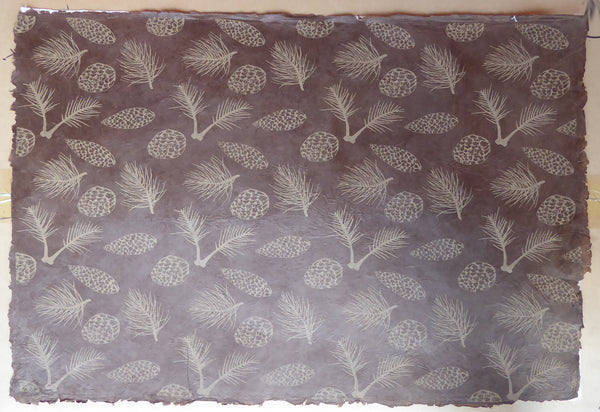 Pine Cones Design Lokta Paper Handmade in the Himalayas