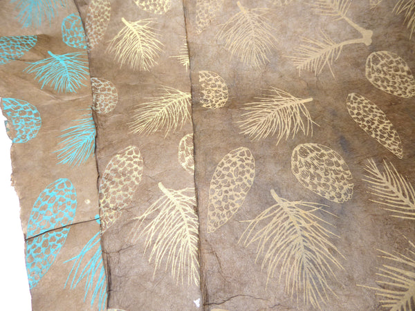 Pine Cones Design Lokta Paper Handmade in the Himalayas