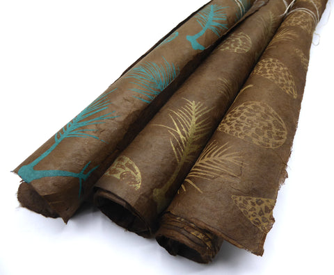 Pine Cones Design Lokta Paper Handmade in the Himalayas