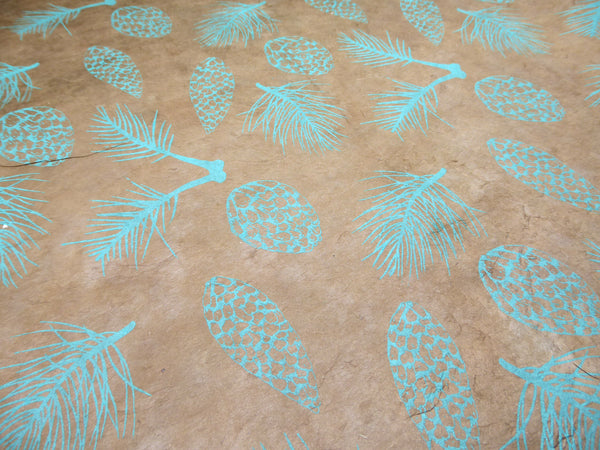 Pine Cones Design Lokta Paper Handmade in the Himalayas