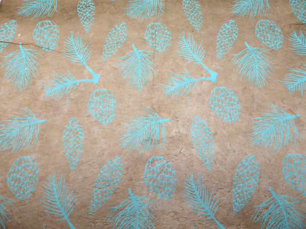 Pine Cones Design Lokta Paper Handmade in the Himalayas