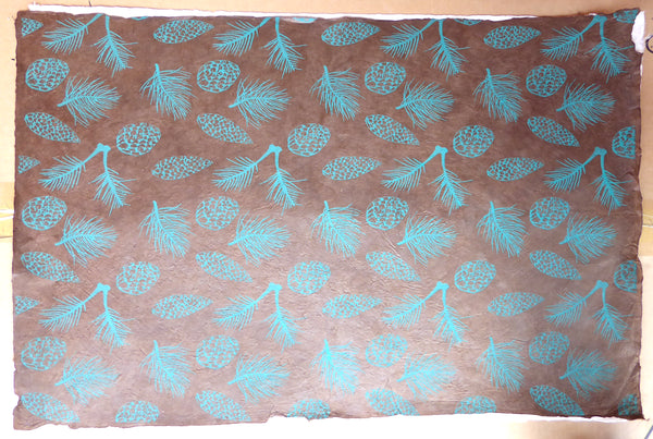 Pine Cones Design Lokta Paper Handmade in the Himalayas