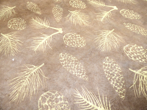 Pine Cones Design Lokta Paper Handmade in the Himalayas