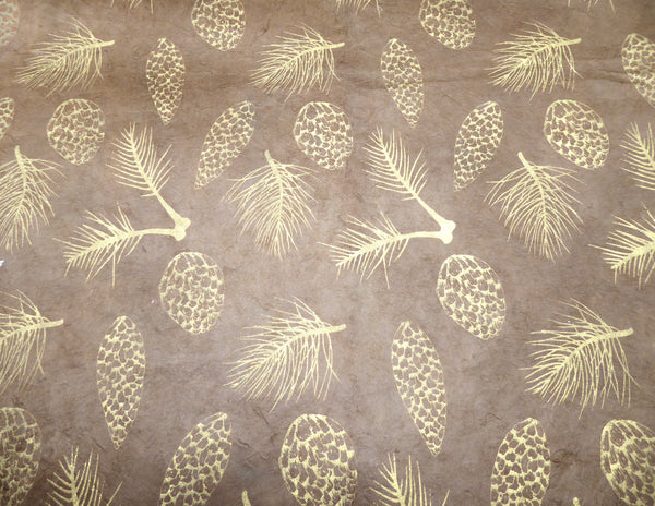 Pine Cones Design Lokta Paper Handmade in the Himalayas