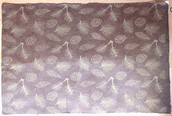 Pine Cones Design Lokta Paper Handmade in the Himalayas