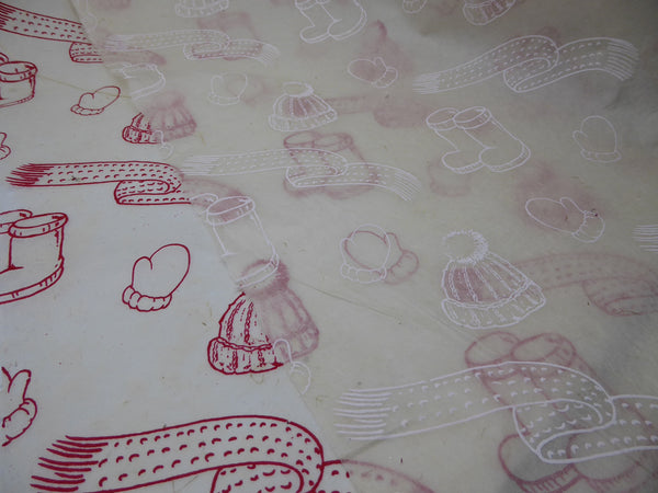 Winter Woollies Christmas Print on Hemp Tissue Paper