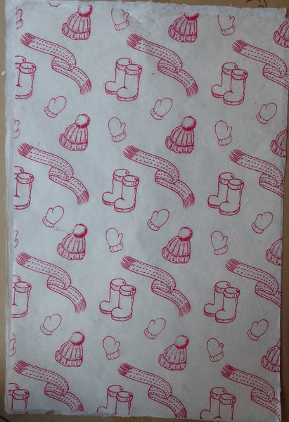 Winter Woollies Christmas Print on Hemp Tissue Paper