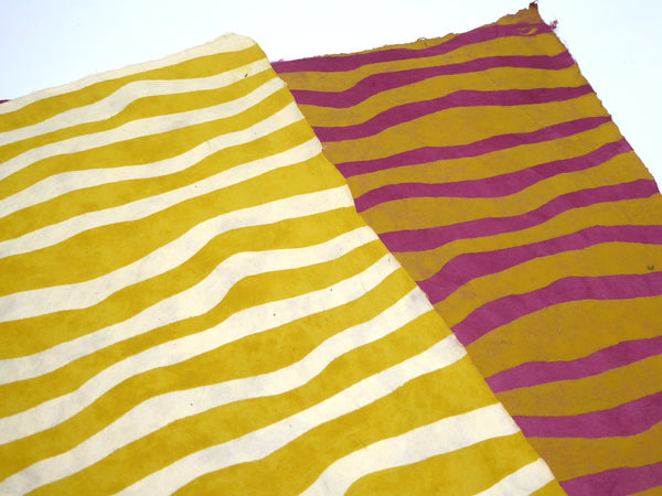 Stripey print on Lokta Paper, Tree Free and Sustaintable