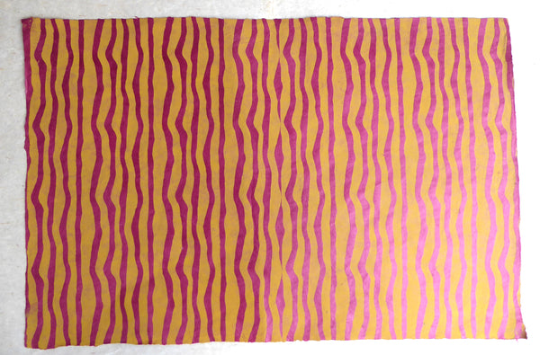 Stripey print on Lokta Paper, Tree Free and Sustaintable