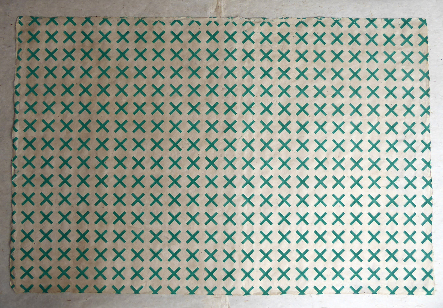 Vintage Lokta Paper Bundle - 5 Large Sheets 75 x50cm -  Green Silk Screen Collection