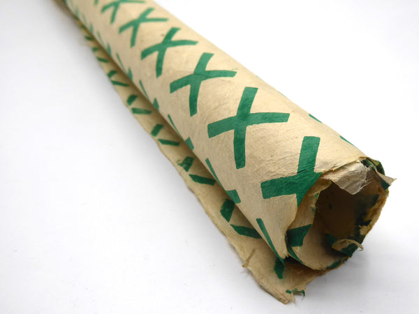 Vintage Lokta Paper Bundle - 5 Large Sheets 75 x50cm -  Green Silk Screen Collection