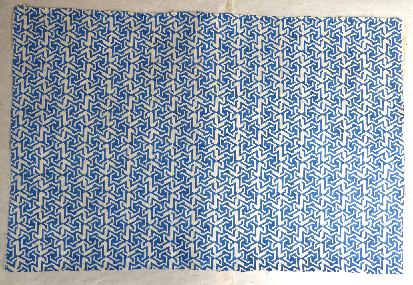 Lokta Paper Bundle - 7 Large Sheets 75 x50cm - Blue and Brown Silk Screen Print Collection