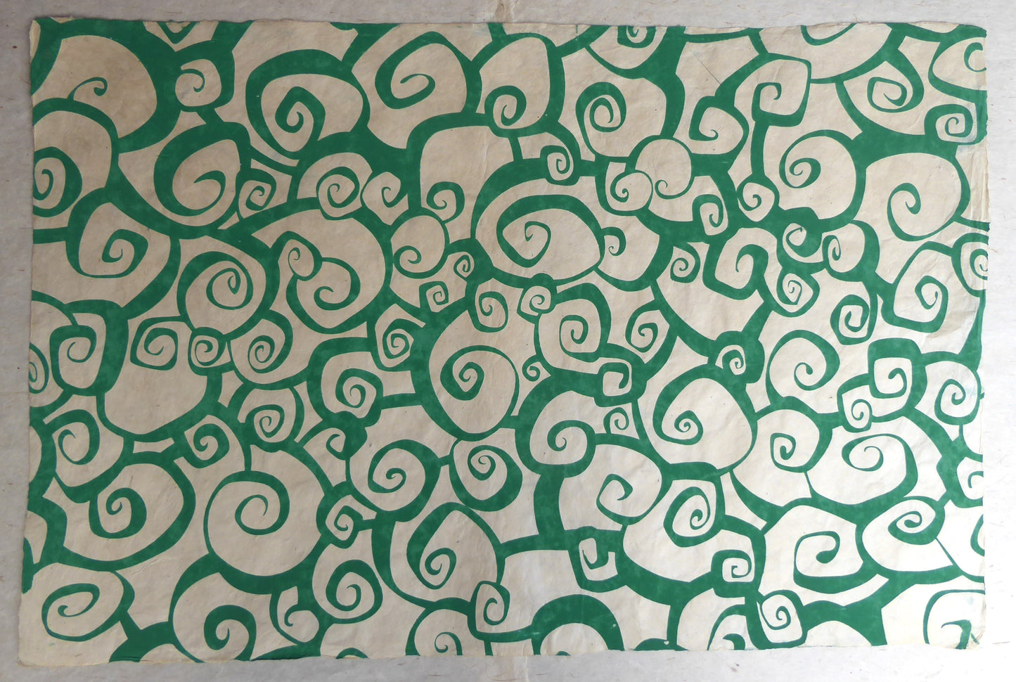 Vintage Lokta Paper Bundle - 5 Large Sheets 75 x50cm -  Green Silk Screen Collection