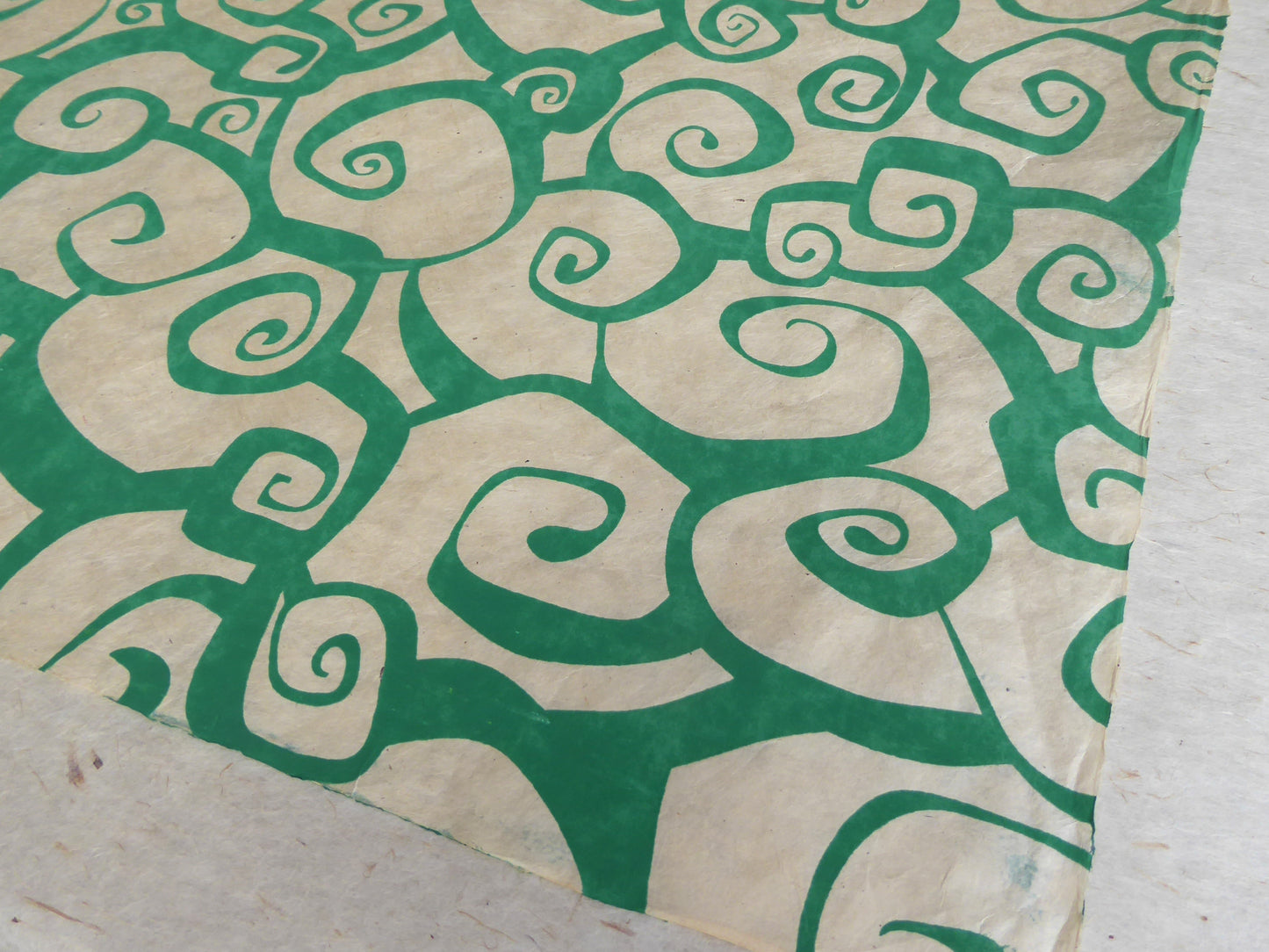 Vintage Lokta Paper Bundle - 5 Large Sheets 75 x50cm -  Green Silk Screen Collection