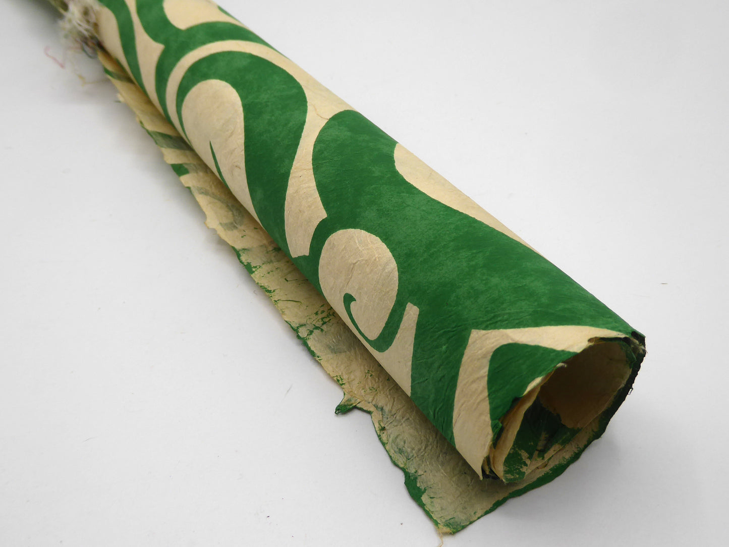 Vintage Lokta Paper Bundle - 5 Large Sheets 75 x50cm -  Green Silk Screen Collection