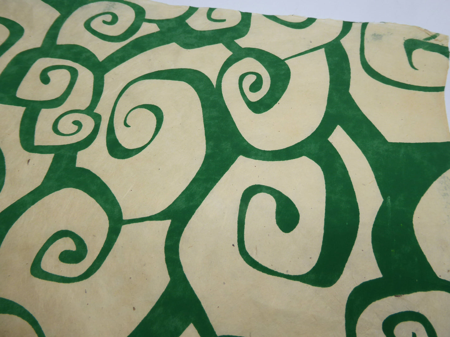 Vintage Lokta Paper Bundle - 5 Large Sheets 75 x50cm -  Green Silk Screen Collection