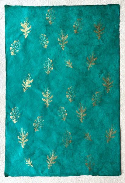 Oak Leaf Print on Lokta Paper, Tree Free & Sustainable