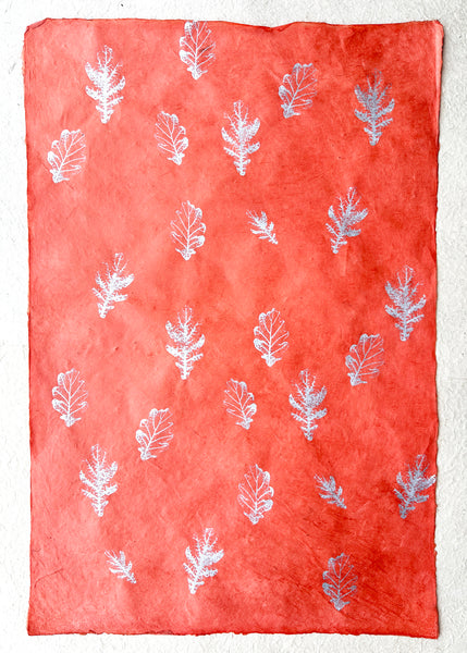 Oak Leaf Print on Lokta Paper, Tree Free & Sustainable