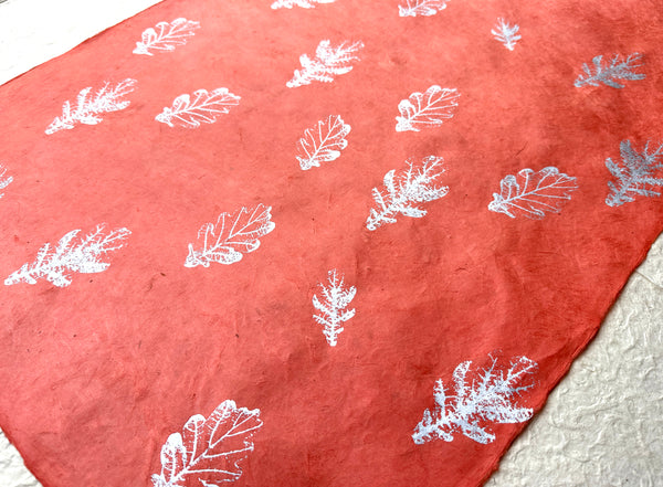 Oak Leaf Print on Lokta Paper, Tree Free & Sustainable