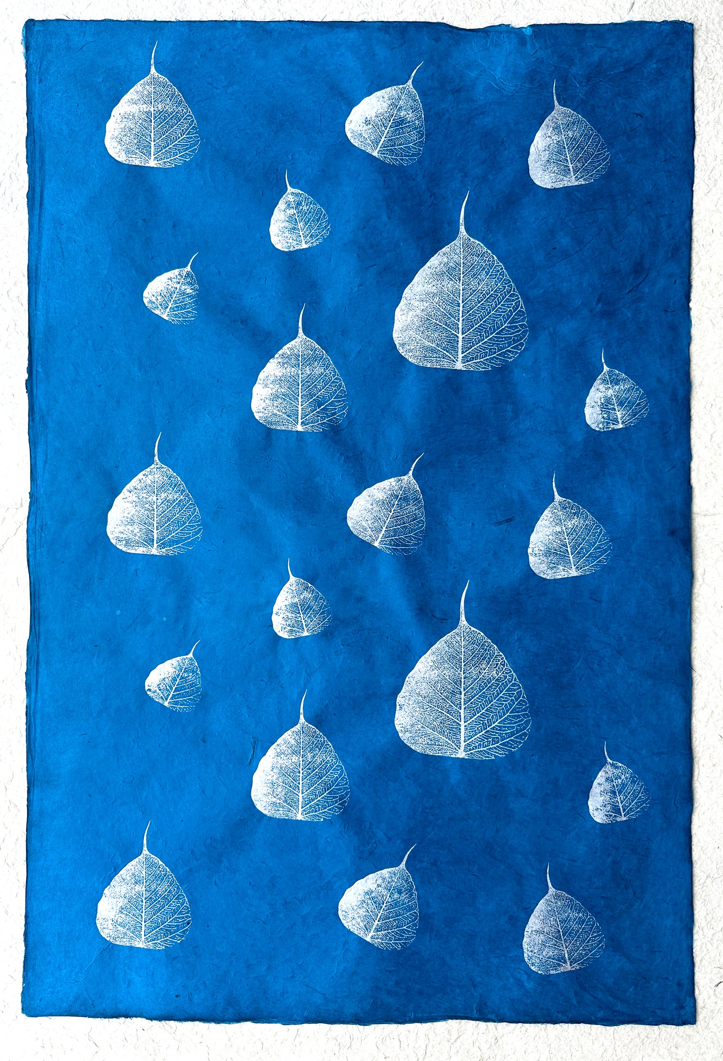 Vintage Lokta Paper Bundle - 6 Large Sheets 75 x50cm - Vintage Metallic Silk Screen Print Collection